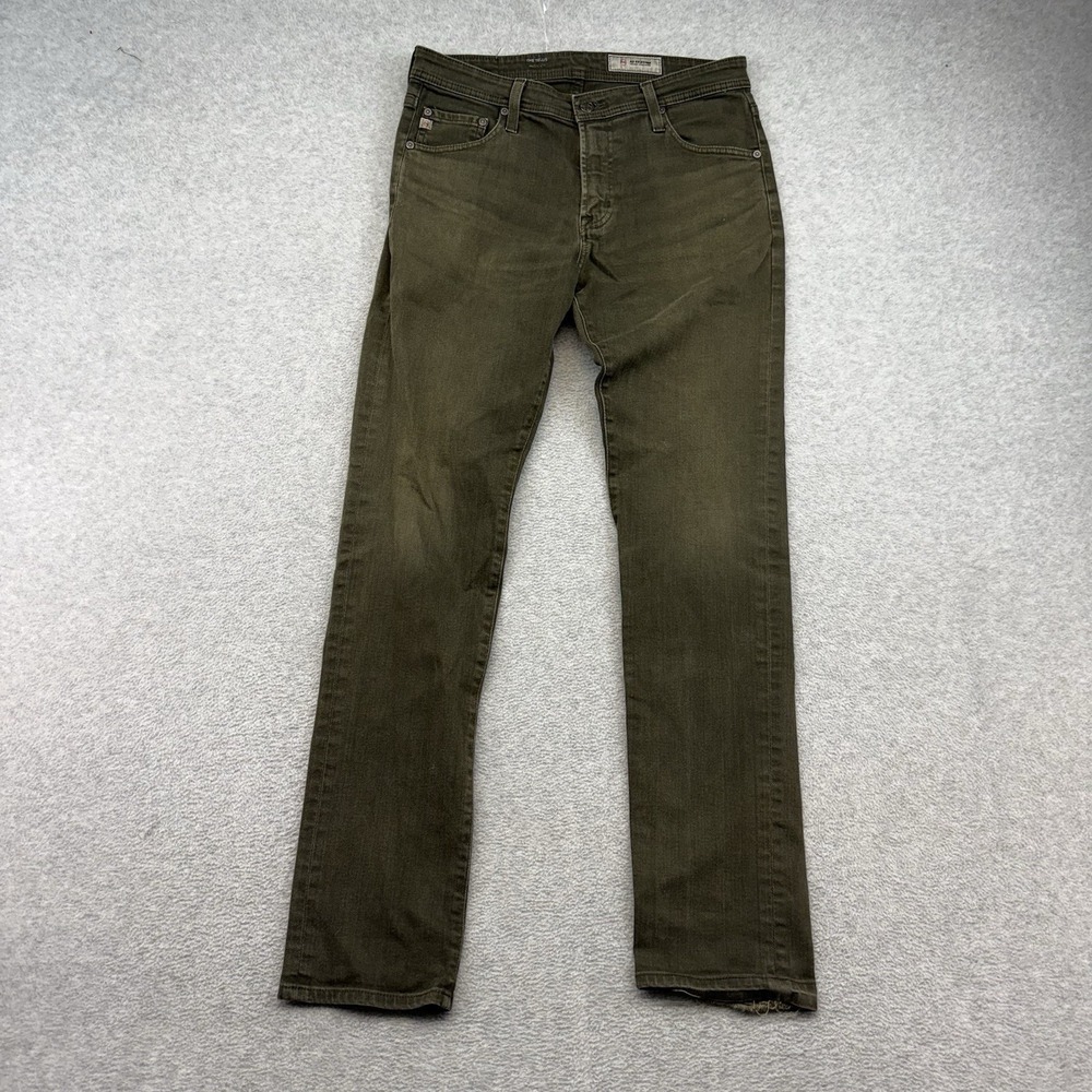 AG Adriano Goldschmied Tellis Commuter Pants Green Men's 32X34 Denim Jeans EUC
